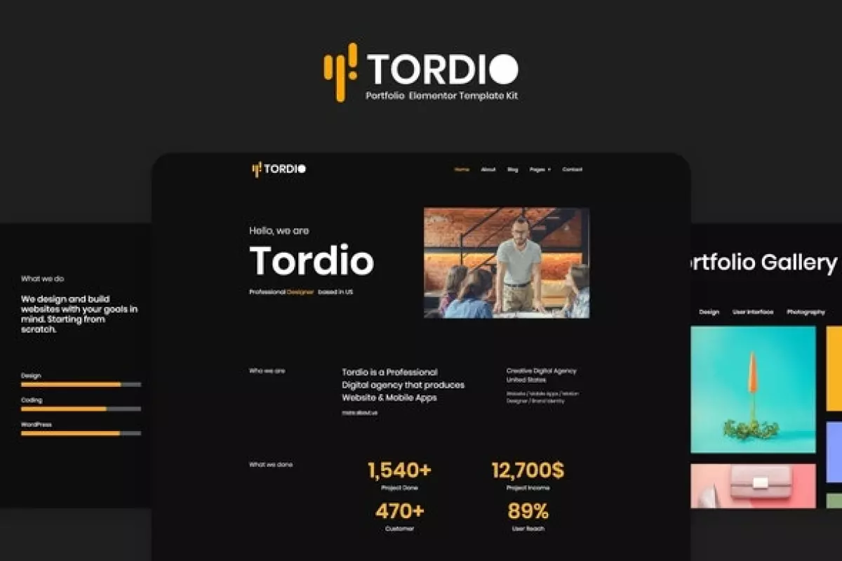 Tordio - Portfolio Digital Agency Template Kit