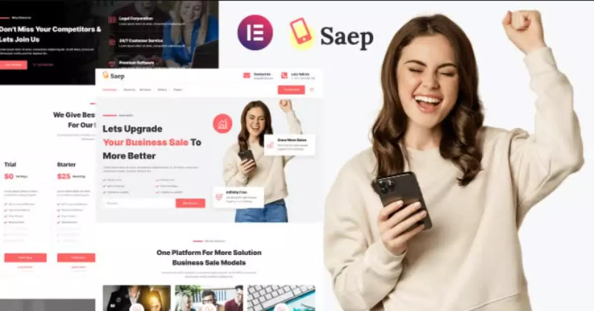 Saep - eCommerce App SaaS Showcase Elementor Template