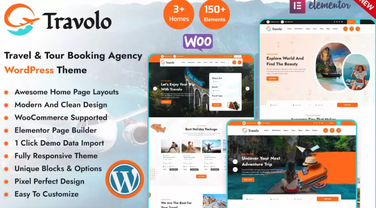 Travolo - Travel &amp; Tour Booking WordPress Theme