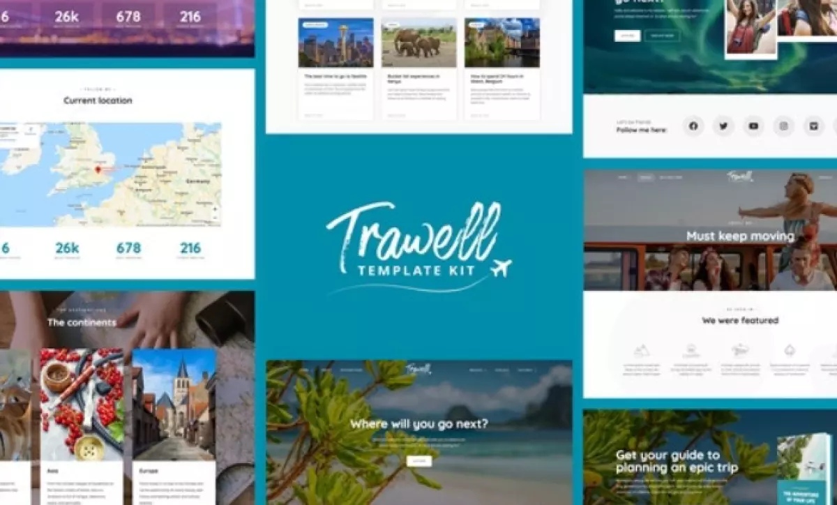 Trawell - Travel Blog Elementor Template Kit