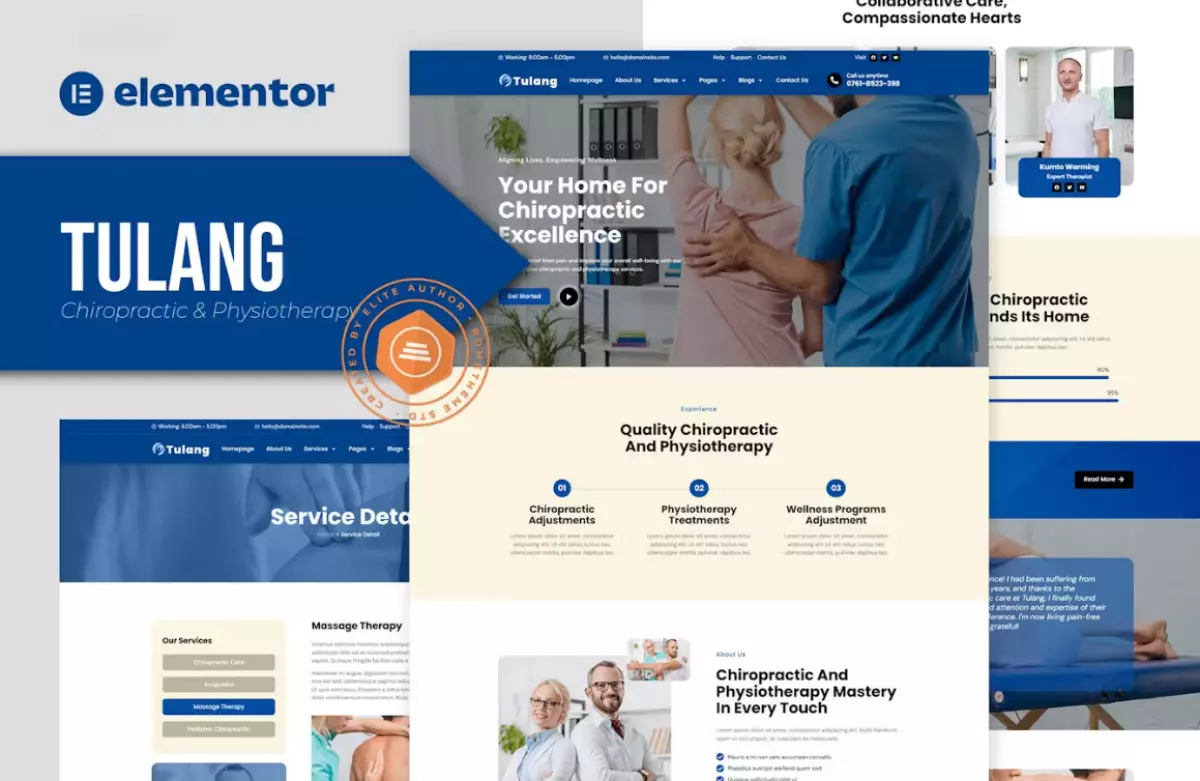 Tulang - Chiropractic &amp; Physiotherapy Elementor Pro Template Kit