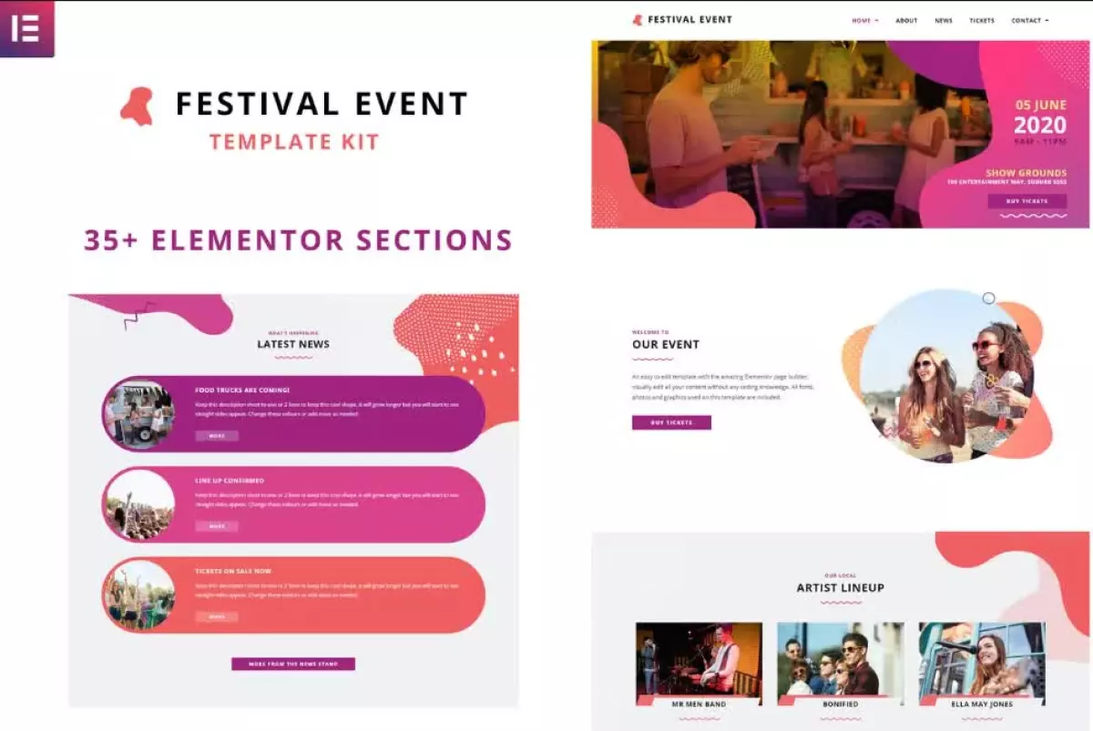 Festival Events - Elementor Template