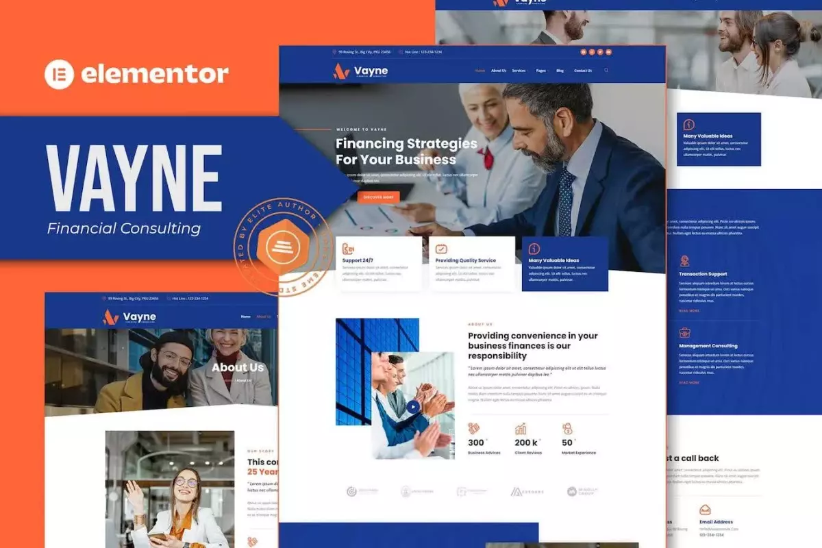 Vayne - Financial Consulting Elementor Template