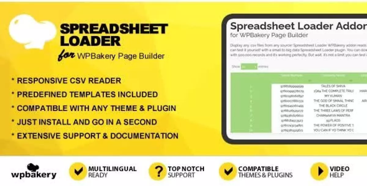 [WISH] Spreadsheet Loader Addon for WPBakery Page