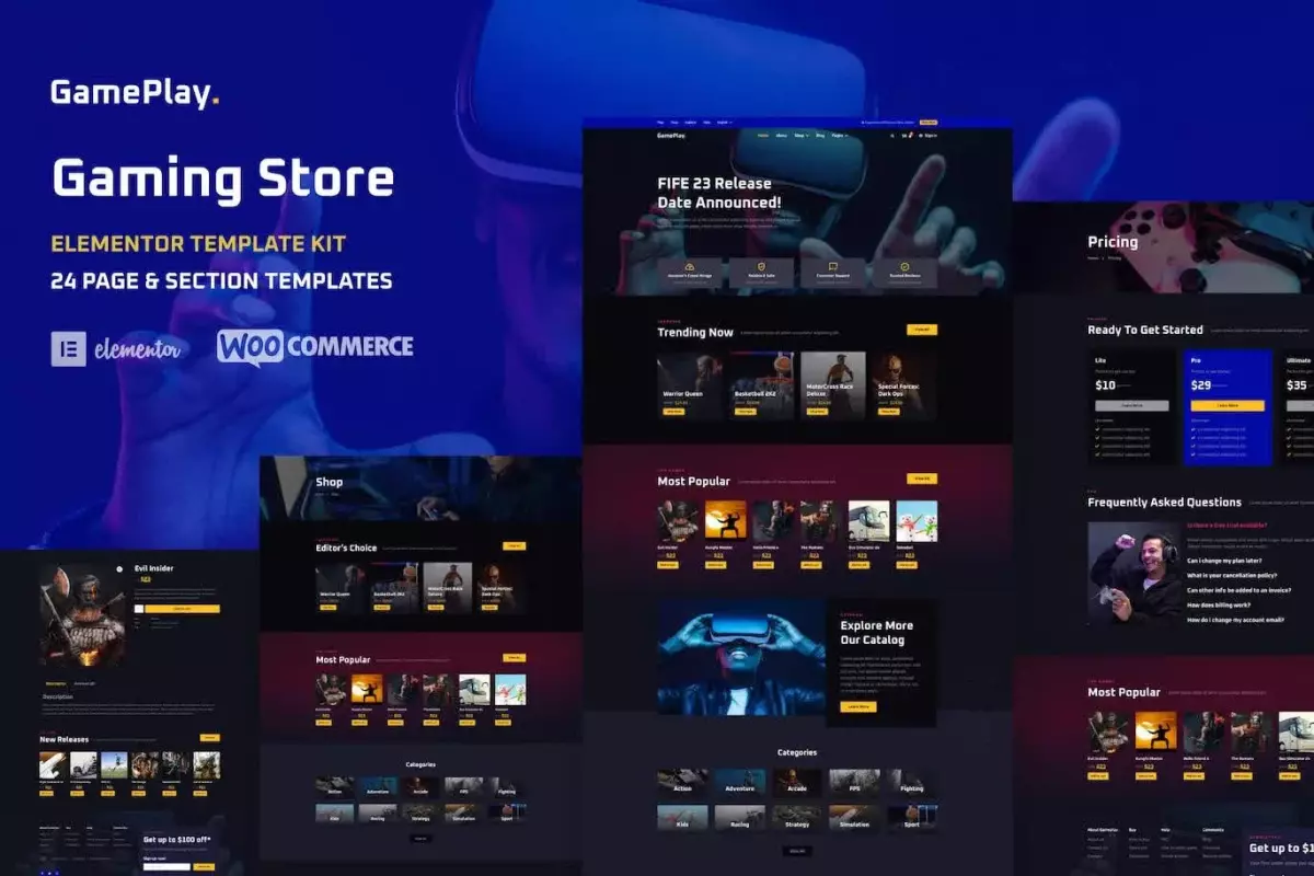 GamePlay - Video Game Store Elementor Template