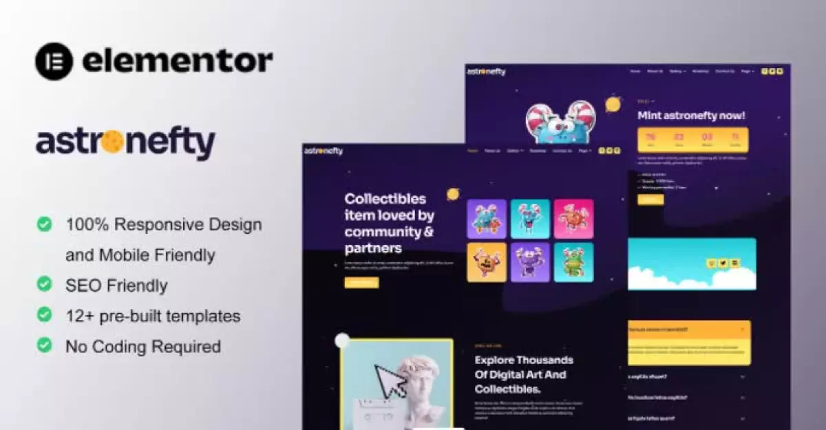 Astronefty - NFT Portfolio Elementor Template