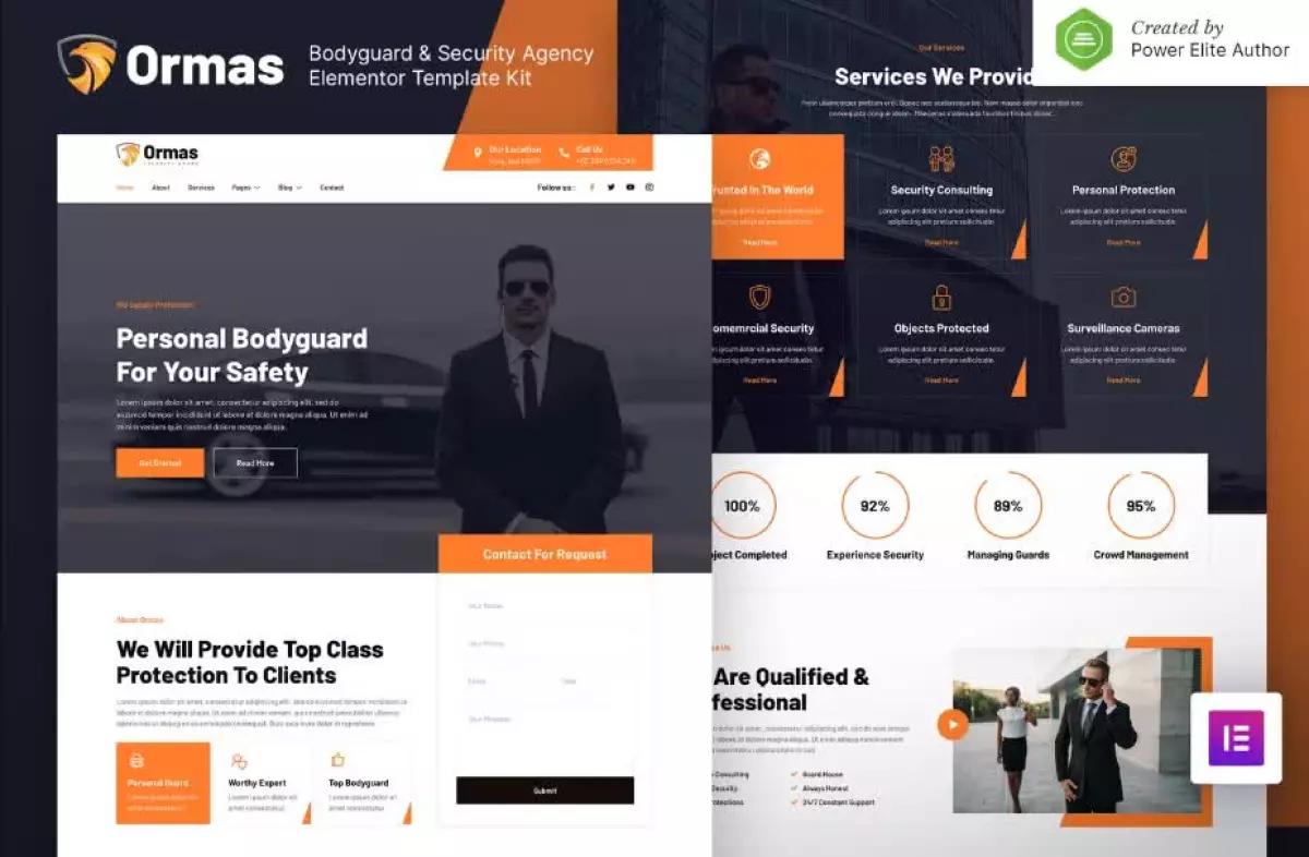 Ormas – Bodyguard & Security Agency Elementor Template