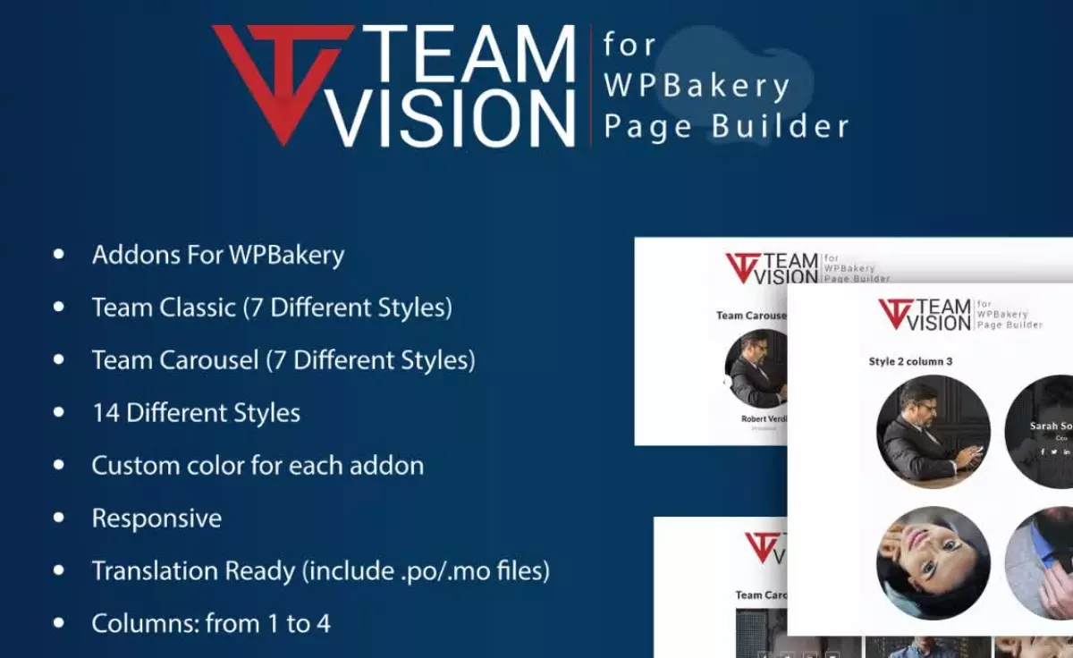 Teamvision - Team Addons for WPBakery Page Builder