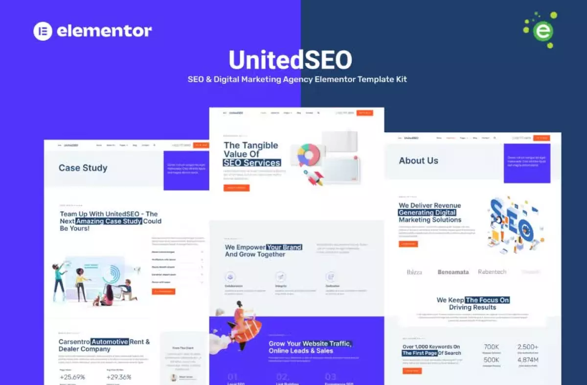 UnitedSEO - SEO and Digital Marketing Agency Elementor Template Kit