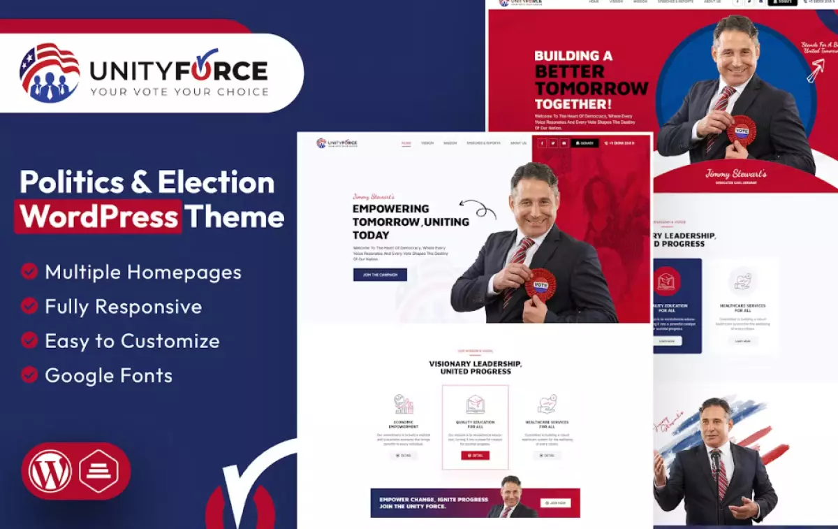 UnityForce | Politics &amp; Election WordPress Theme