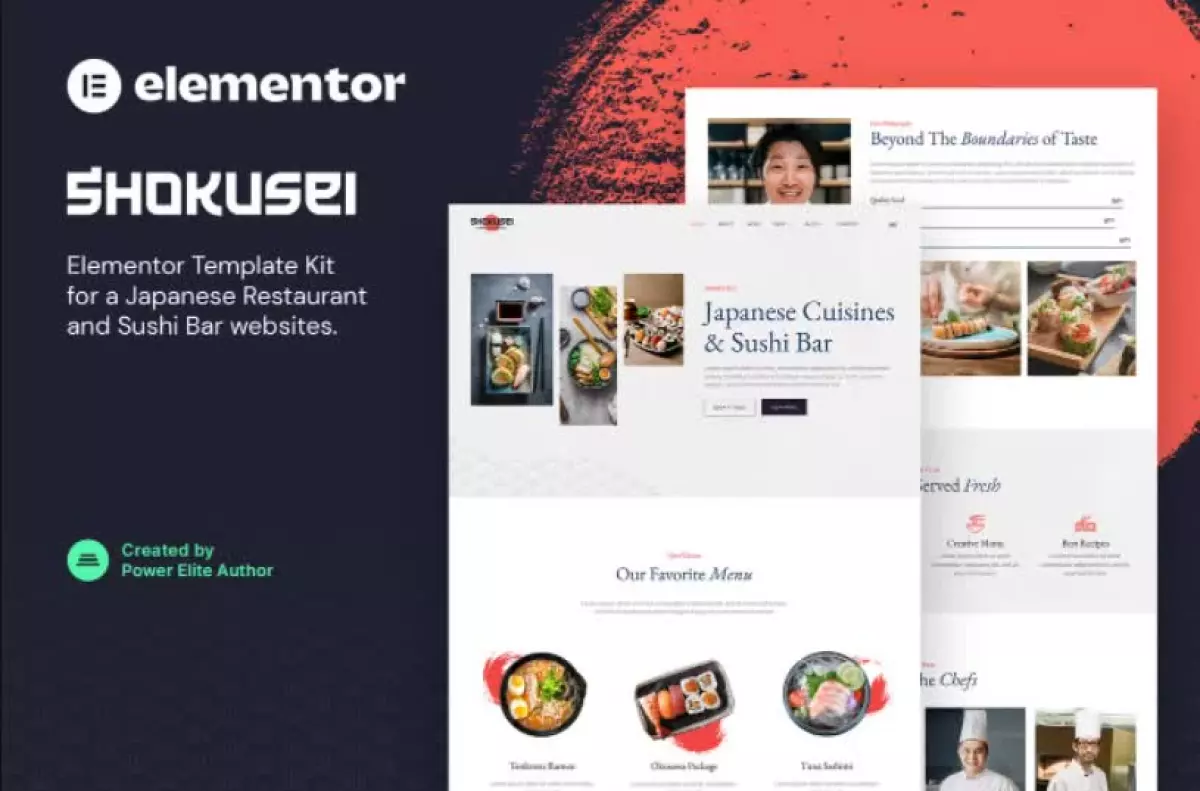 Shokusei – Japanese Restaurant & Sushi Bar Elementor Template