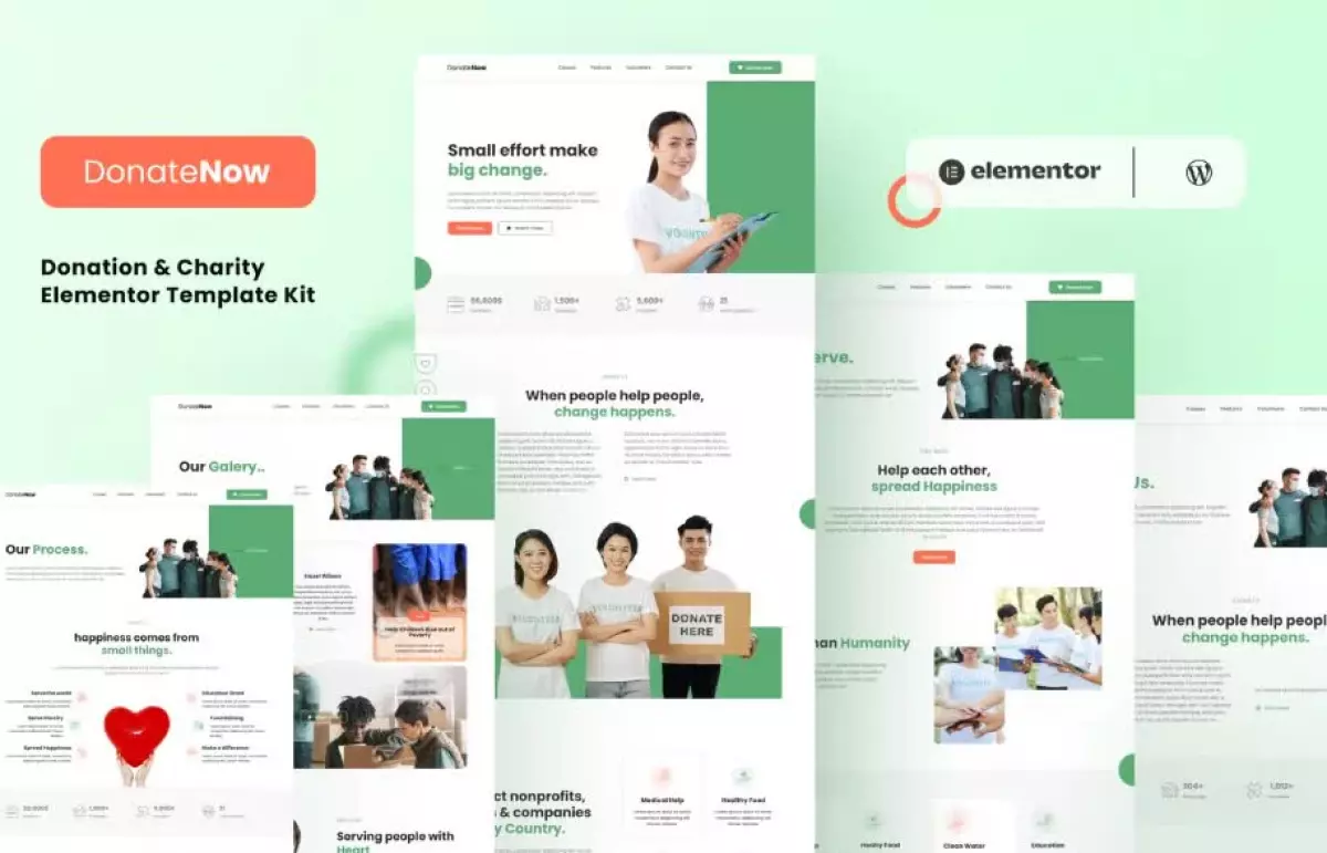 Donatenow - Donation & Charity Elementor Template