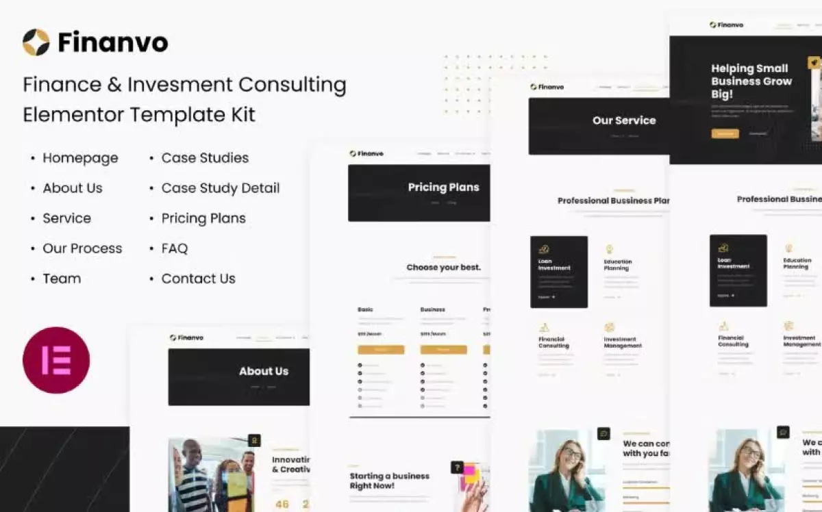 Finanvo | Finance & Investment Consulting Elementor Template