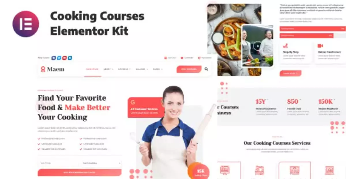 Maem - Cooking Courses Elementor Template