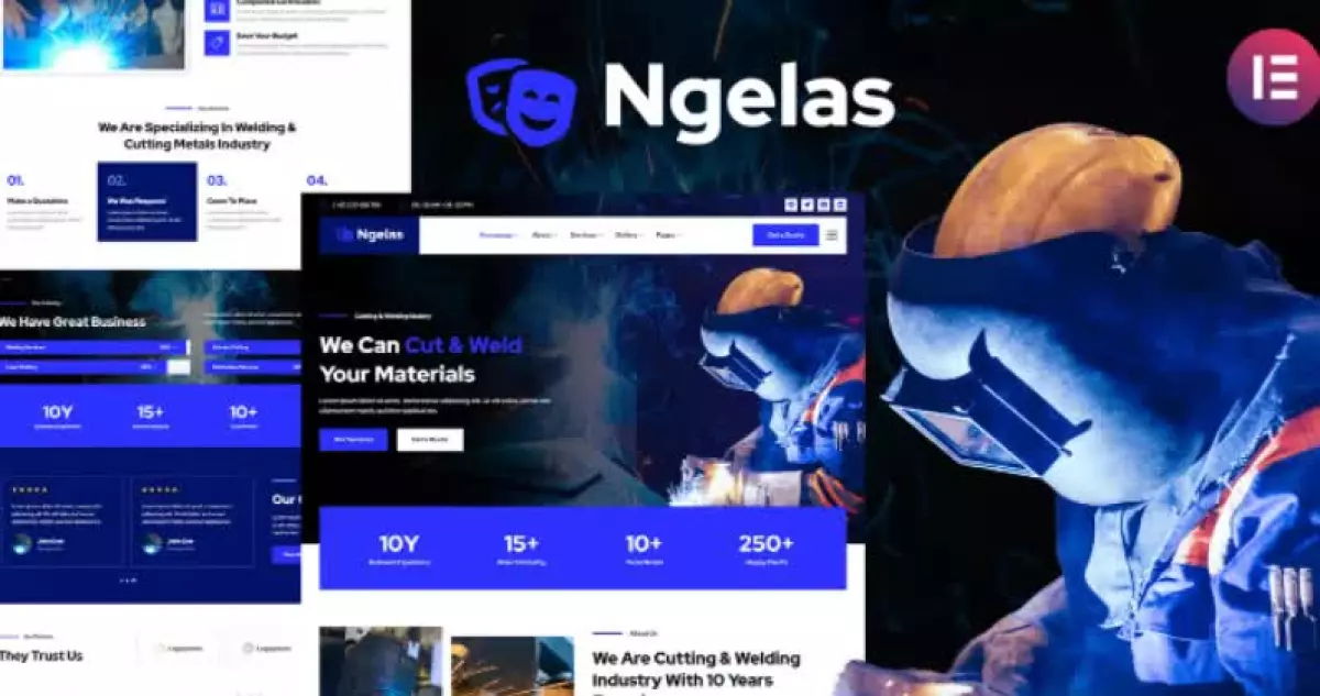 Ngelas - Welding & Cutting Services Elementor Template