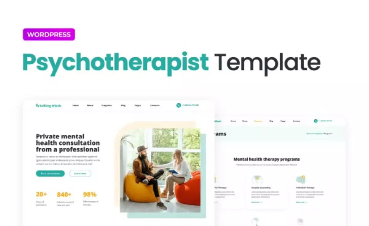 Talking Minds – Psychotherapist Elementor Template