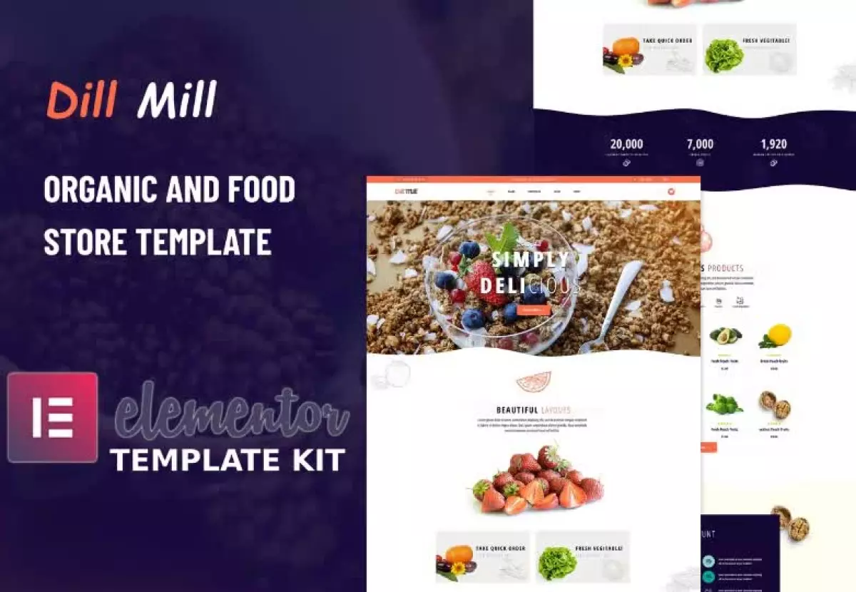 Dillmill - Organic Food Store Elementor Template