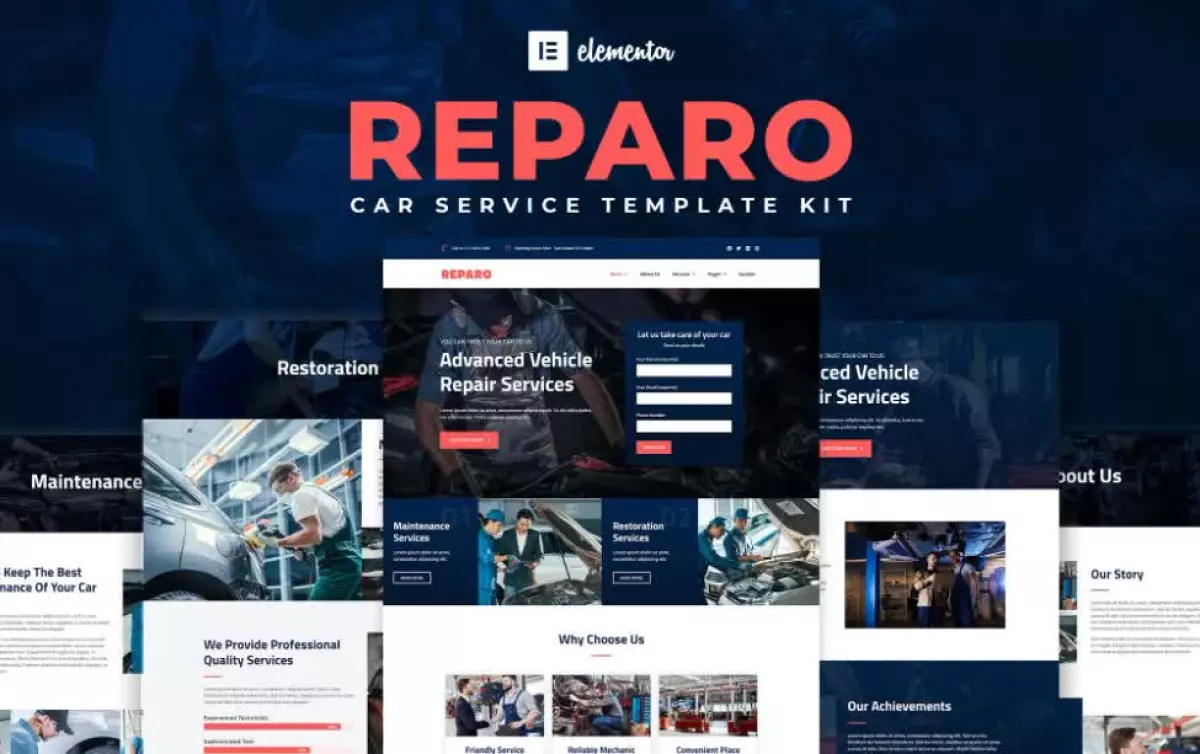 Reparo - Car Service Elementor Template