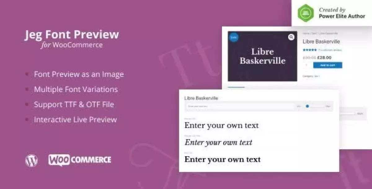 [WISH] Jeg Font Preview - WooCommerce Extension WordPress