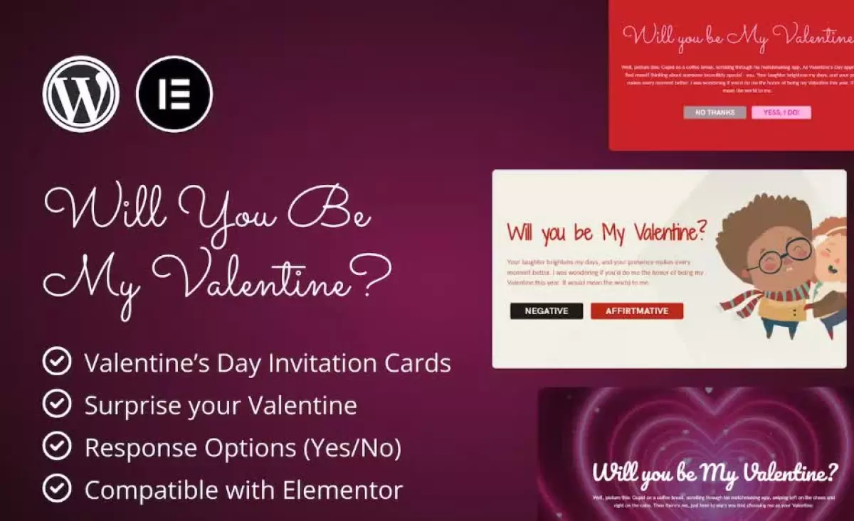 Valentine&#8217;s Day Invitations for Elementor