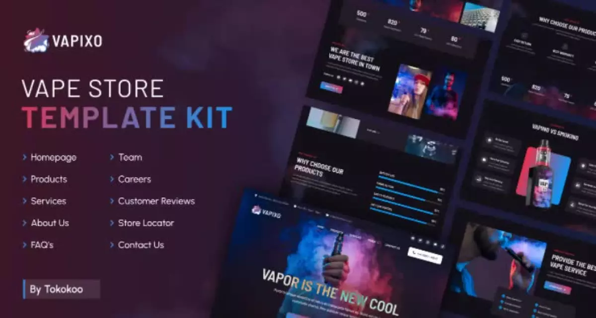 Vapixo | Vape Store Elementor Pro Template