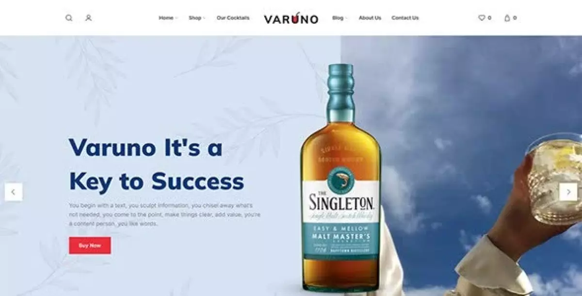 Varuno – drinks and cocktails WordPress theme