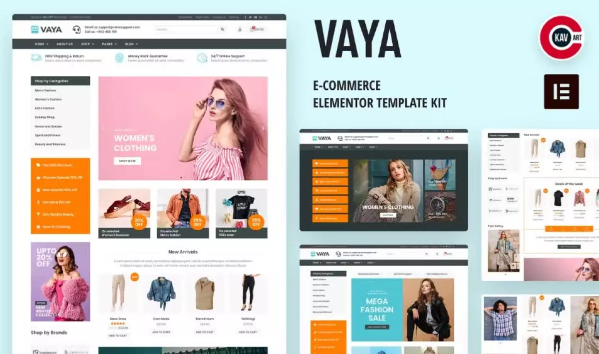 Vaya - E-commerce Elementor Template Kit 