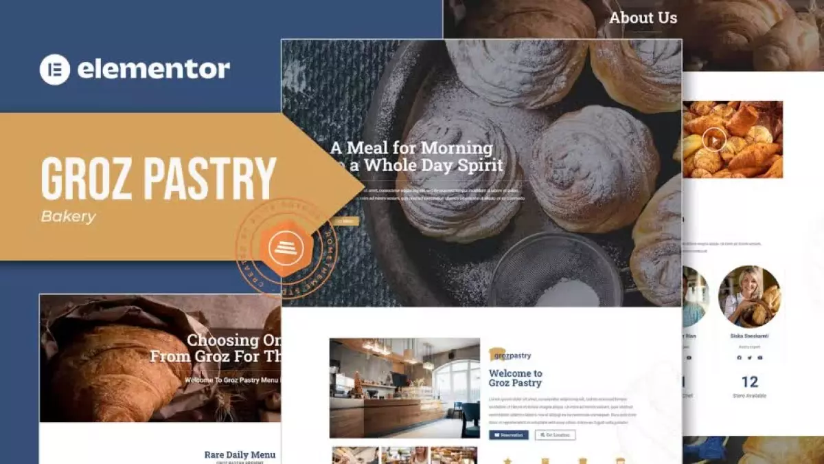 Groz Pastry - Bakery Elementor Template