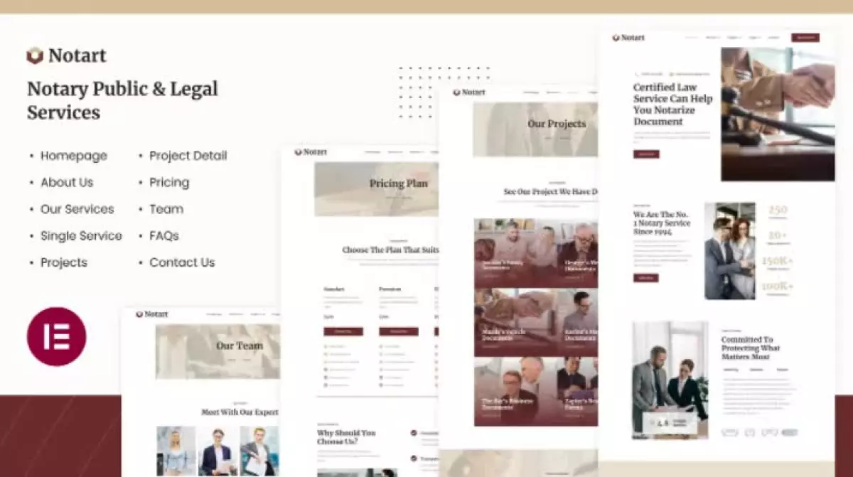 Notart | Notary Public & Legal Services Elementor Template