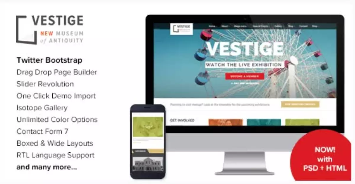 Vestige - Museum Responsive WordPress Theme