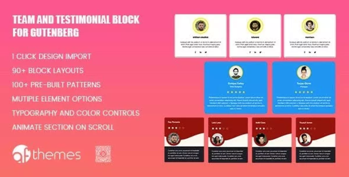 [WISH] Team and Testimonial Block for WordPress