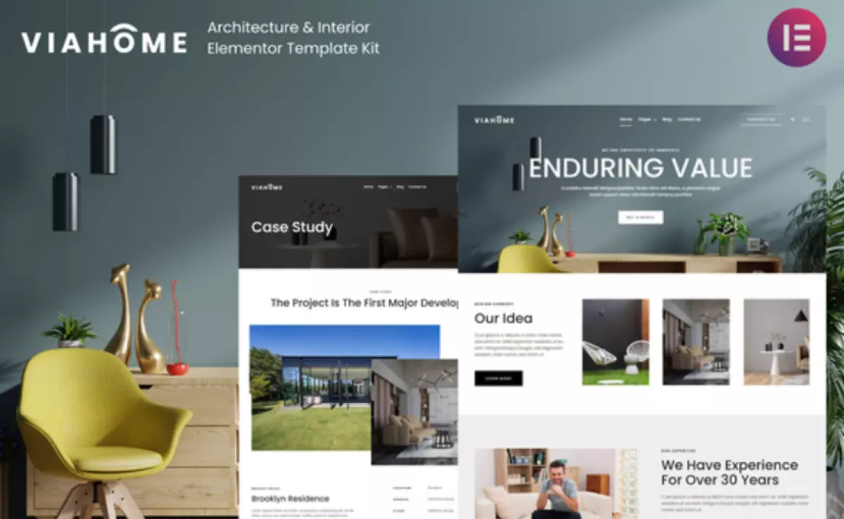 Viahome – Architecture &amp; Interior Elementor Template Kit