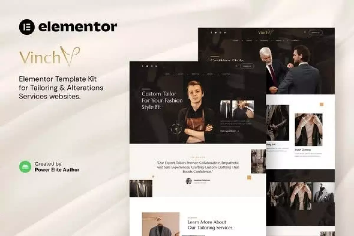 Vinch – Professional Tailoring & Alterations Services Elementor Template Kit 