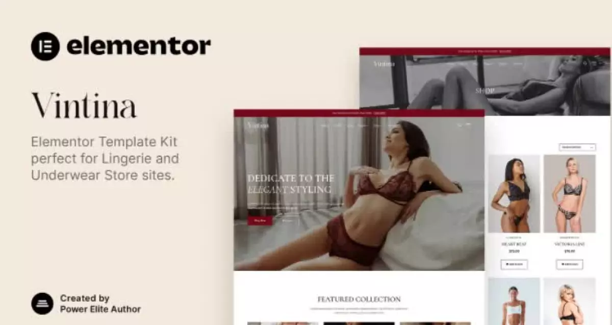 Vintina – Lingerie & Underwear Store Elementor Template