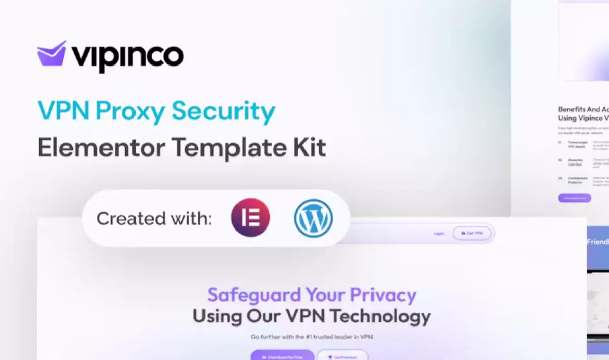 Vipinco - VPN Proxy Security Elementor Pro Template Kit