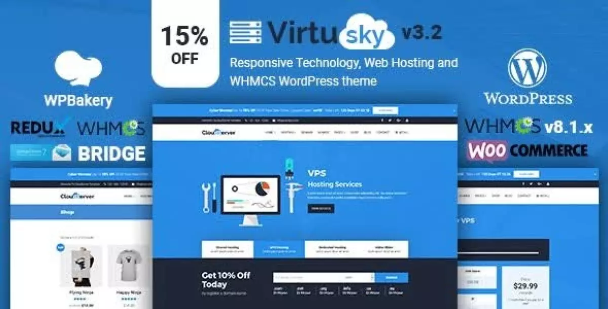 VirtuSky | Responsive Web Hosting and WHMCS WordPress Theme 3.2