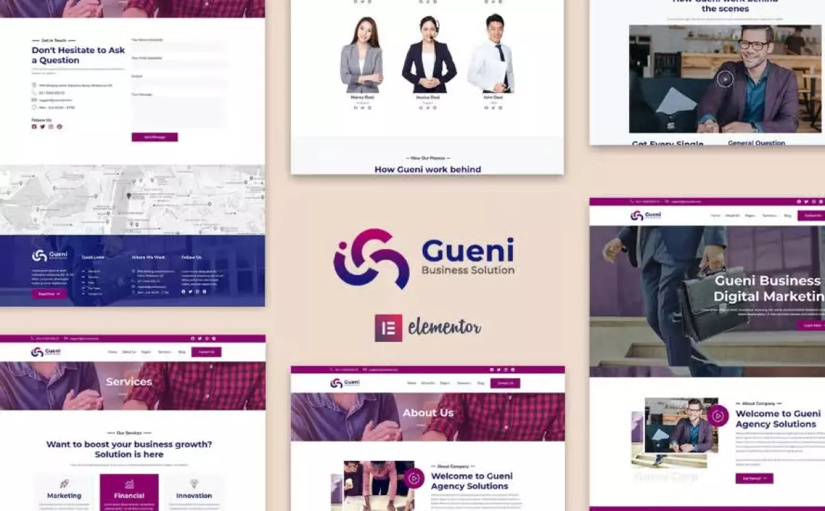 Gueni - Business Solution Elementor Template