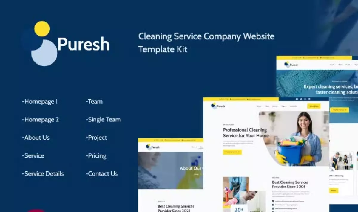 Puresh | Cleaning Services Company Elementor Template