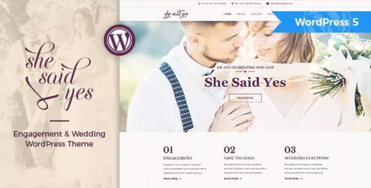 SheSaidYes - Engagement & Wedding WordPress Theme