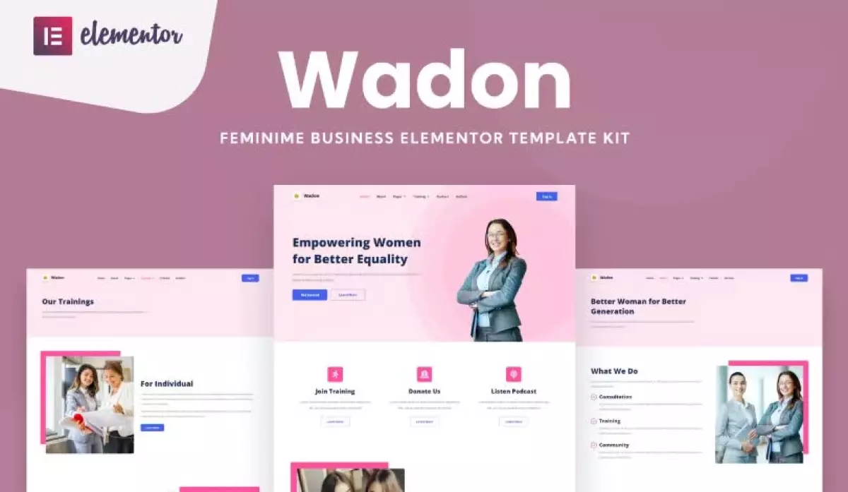 Wadon - Feminine Business Consultant Elementor Template