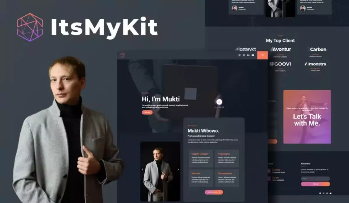 ItsMyKit - Dark Creative Portfolio Elementor Template