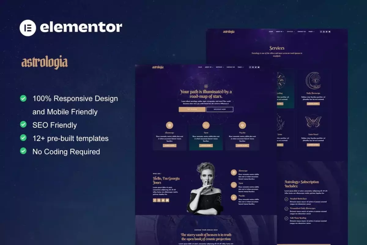 Astrologia - Horoscope Astrology Elementor Template