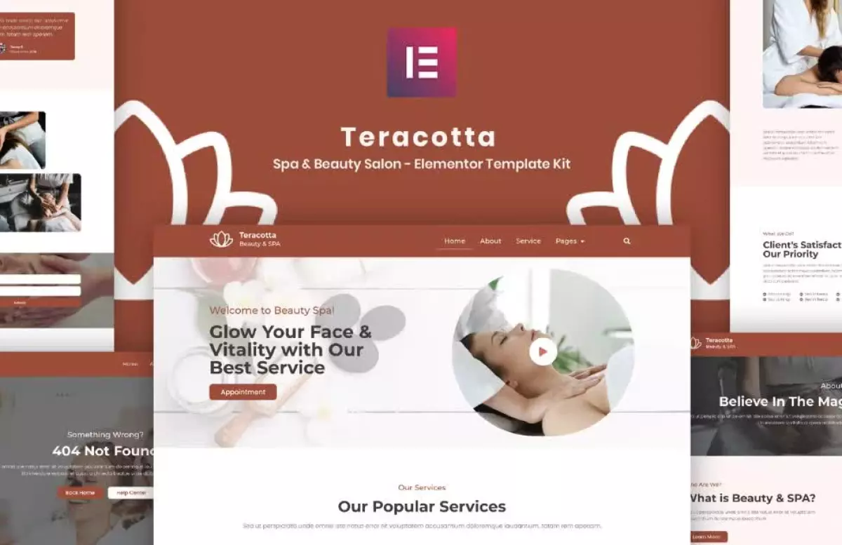 Teracotta - Spa & Beauty Salon - Elementor Template Kit