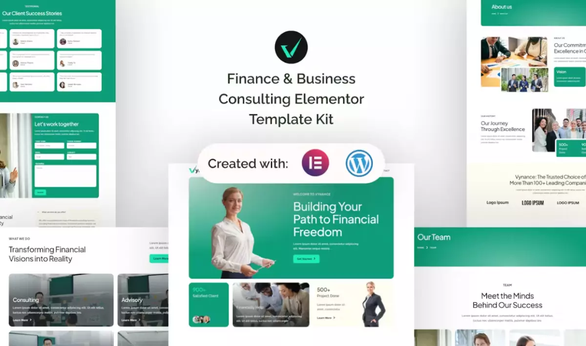 Vynance - Finance &amp; Business Consulting Elementor Template Kit