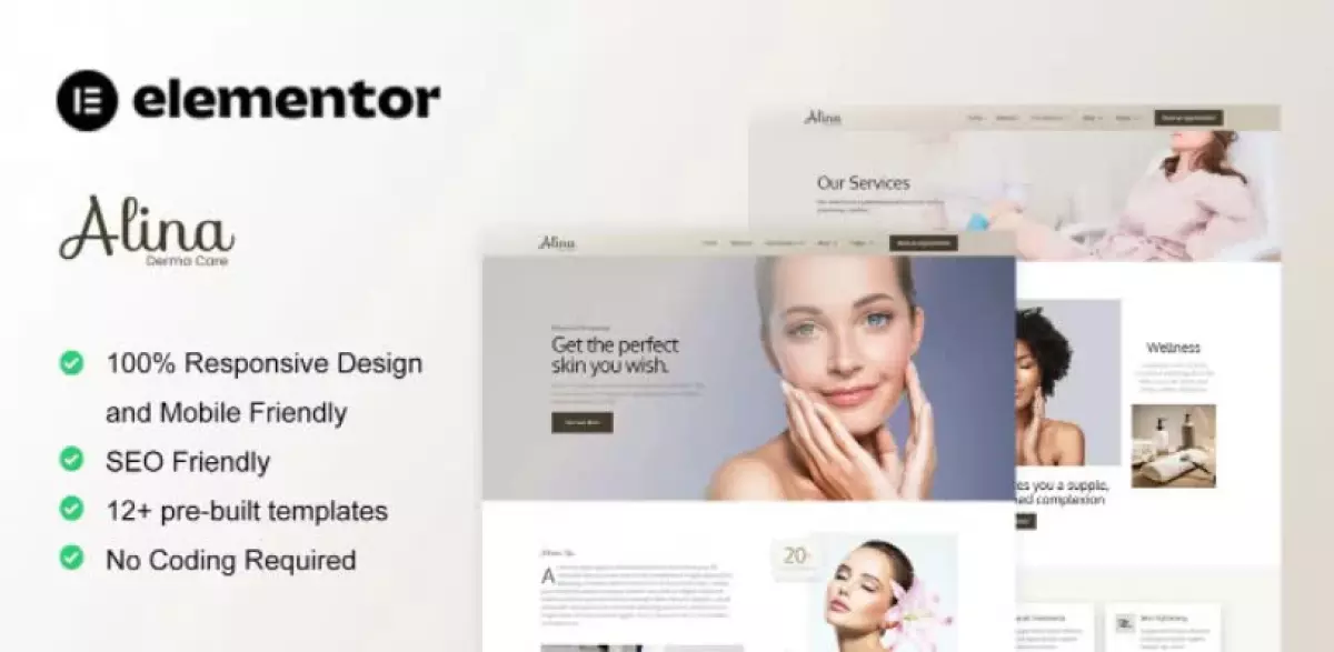 Alina - Skin Care & Dermatology Elementor Template