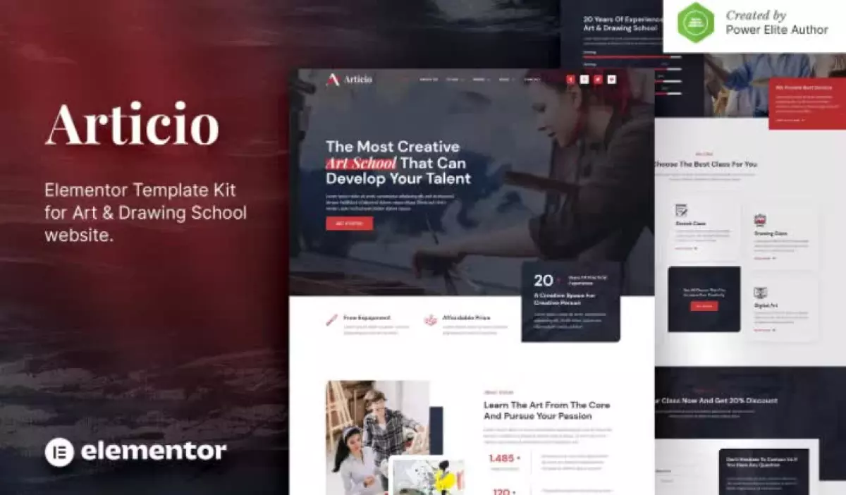 Articio – Art & Drawing School Elementor Template