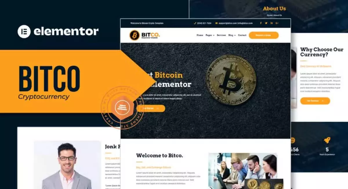 Bitco - Bitcoin & Cryptocurrency Elementor Template