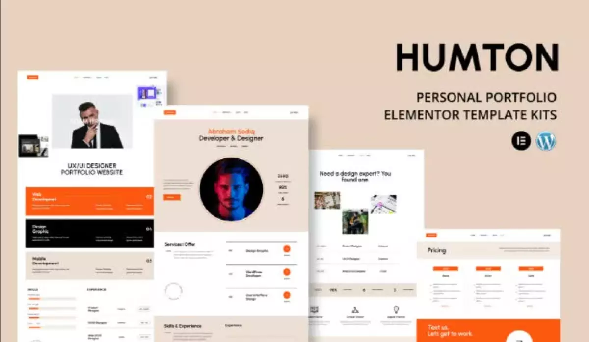 Humton - Personal Portfolio Elementor Template