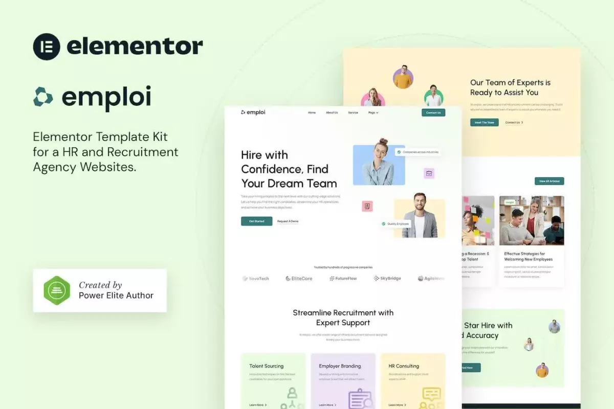 Emploi – Human Resources &amp; Recruitment Agency Elementor Template