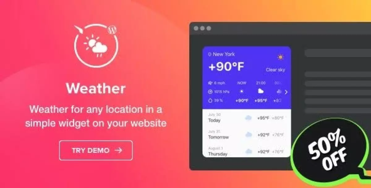 Weather Forecast - WordPress Weather Plugin 1.3.1